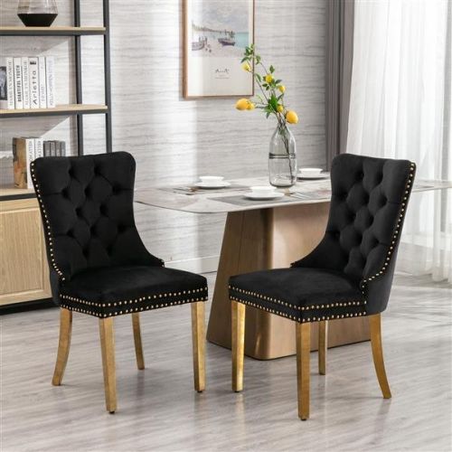 Furniture, Collection Modern, High-end Tufted Solid Wood Contemporary Velvet Upholstered Dining Chair with Golden Stainless Steel Plating Legs Furniture, Collection Modern, High-end Tufted Solid Wood Contemporary Velvet Upholstered Dining Chair with Golden Stainless Steel Plating Legs