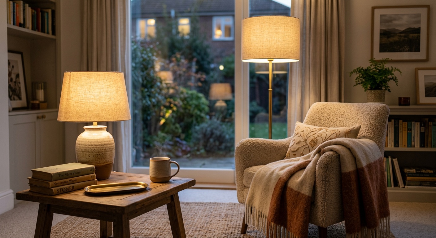 Cozy living room lighting