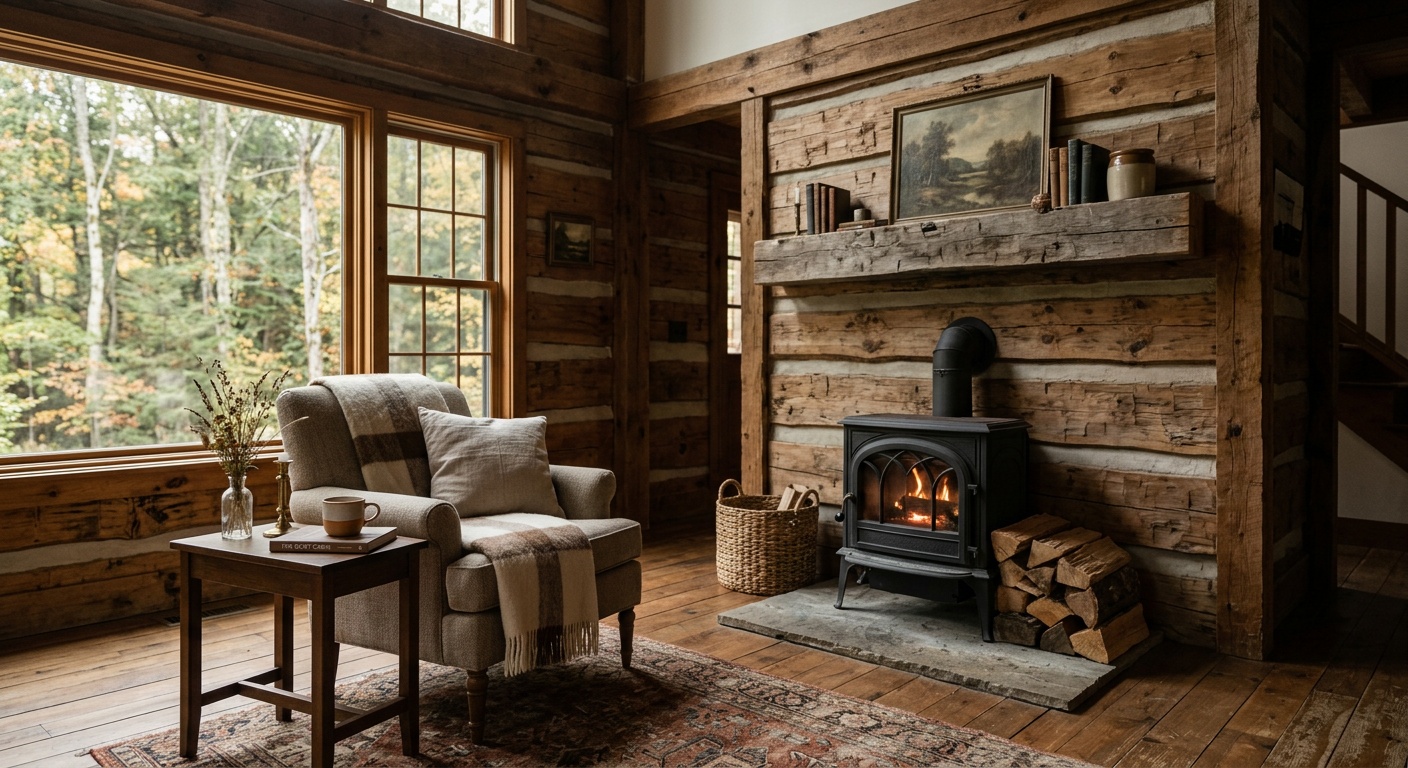 Rustic cabin interior